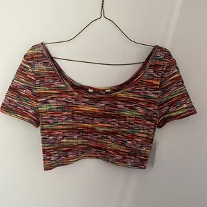 NWT~ SO Brand Multicolored crop top size Large